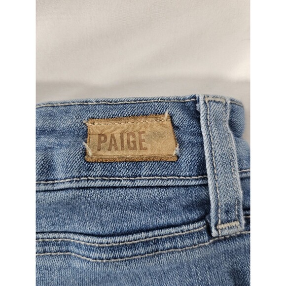 PAIGE Jeans Womens Manhattan Bootcut Sz 29 Medium Wash Denim Stretch EUC - Picture 5 of 11